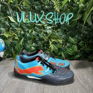 MENS PUMA POWERCAT 4.12 SALA BLUE INDOOR SOCCER SHOES SIZE 11